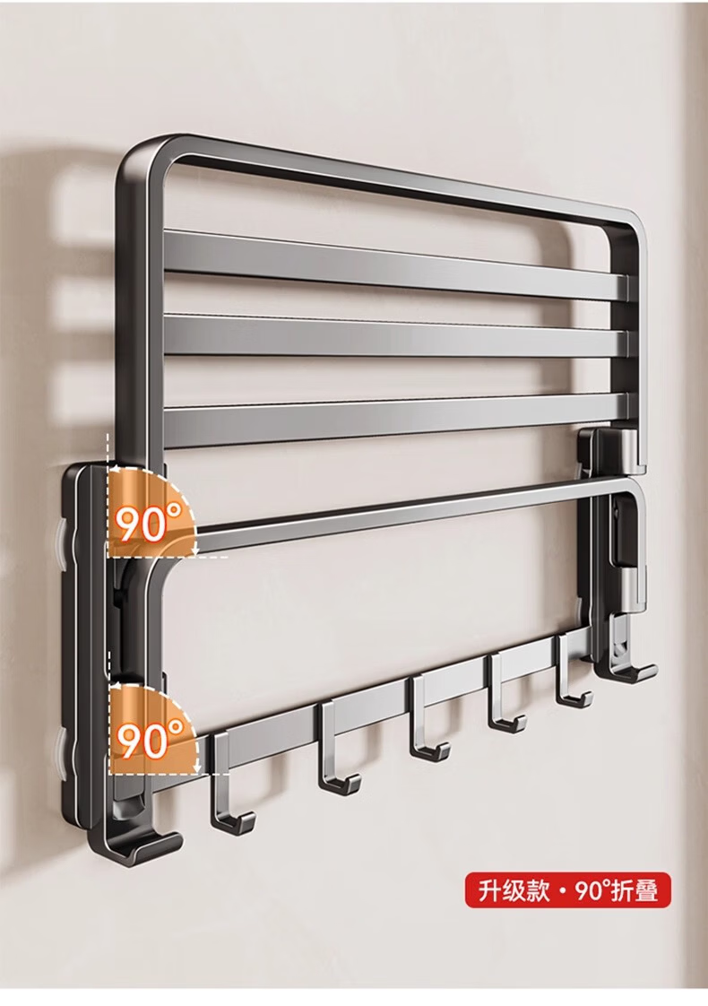 Taoshi Suction Cup Towel Rack No Drilling Four Suction Cups Bathroom Towel Holder Wall-Mounted Integrated Storage Bathroom Shelf 60cm 9
