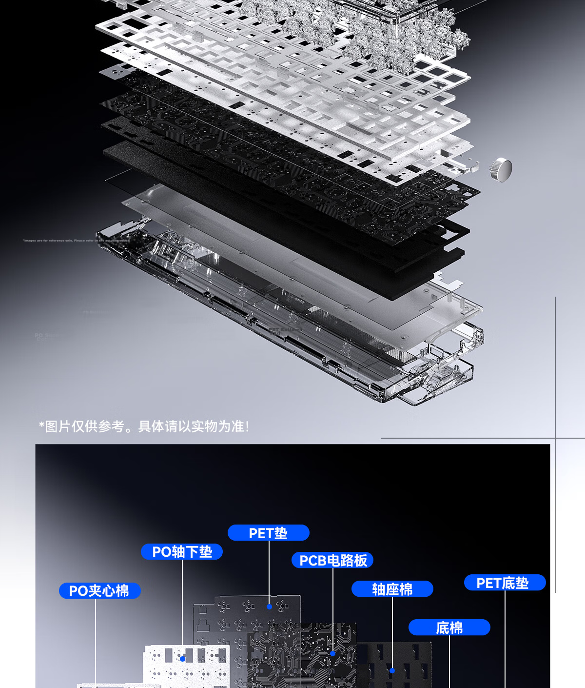 AULA Nova98 Gasket Structure Mechanical Keyboard Custom Dual 8K Tri-Mode Wireless Wired Bluetooth 99-Key Hot-Swappable Gaming Office Moon Rock Gray 24
