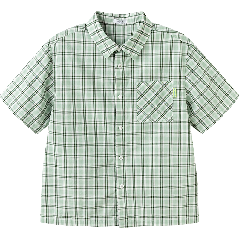 Balabala [balaOne] Boys' Short Sleeve Shirt Children's Big Kids Shirt 2026 Summer Cotton