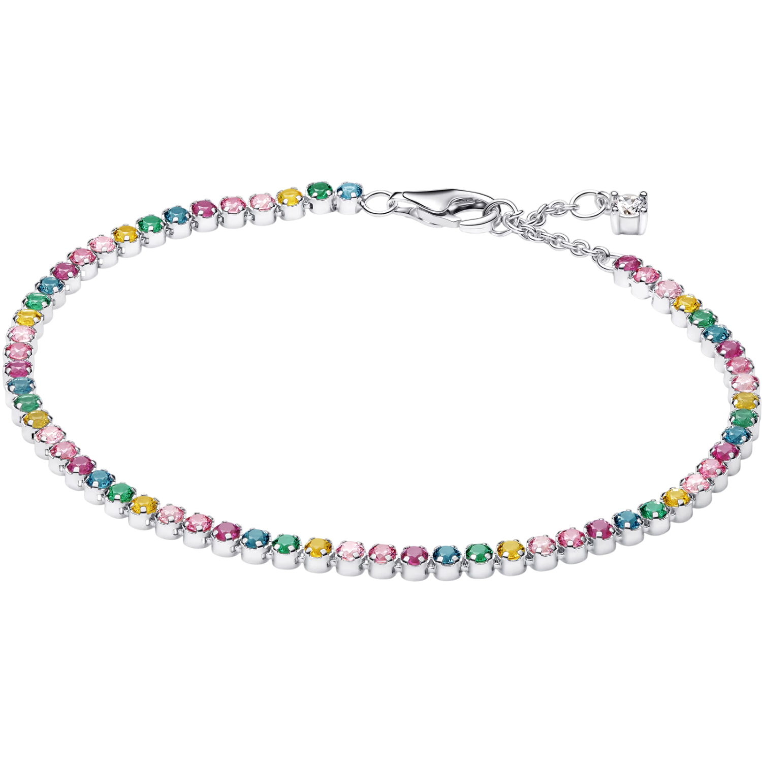 PANDORA [Lin Gaoyuan Edition] Lucky Rainbow Bracelet Colorful Sparkle Birthday Gift for Girlfriend 16CM