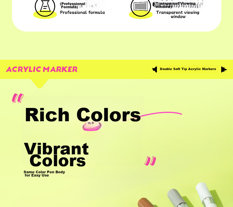 M&G 24-Color Acrylic Markers Dual Soft Tips Smooth Watercolor Pens for Kids Students Drawing Graffiti Hand Painting Art Supplies Birthday Graduation Gift APMV1463 4