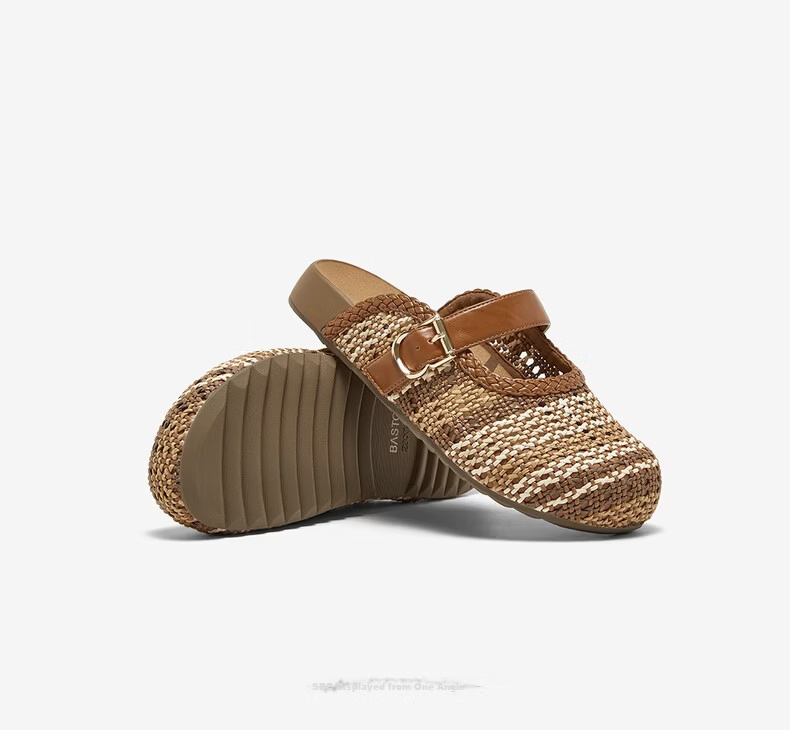 BASTO Woven Hollow Breathable Platform Birkenstock Style Women's Slippers D5116BH6 24