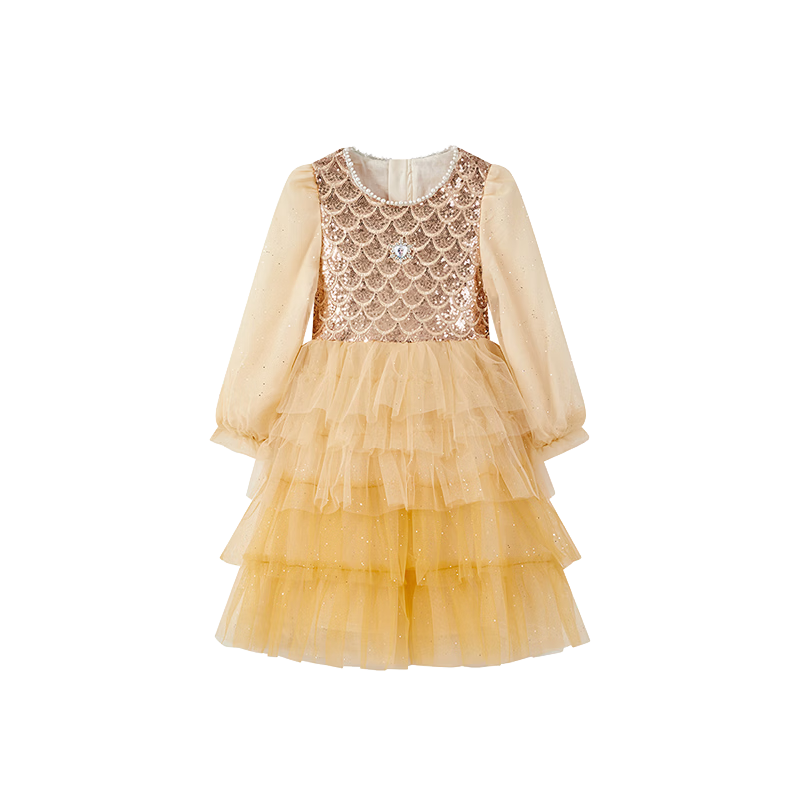 Disney Elsa Princess Dress Girls' Dress 2026 Spring New Birthday Tulle Dress Children's Clothing