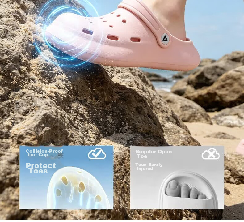 Peak Kids Slippers Hole Shoes for Boys and Girls Ages 6-12, Summer 2026 New Blue Sandals Size 36 16