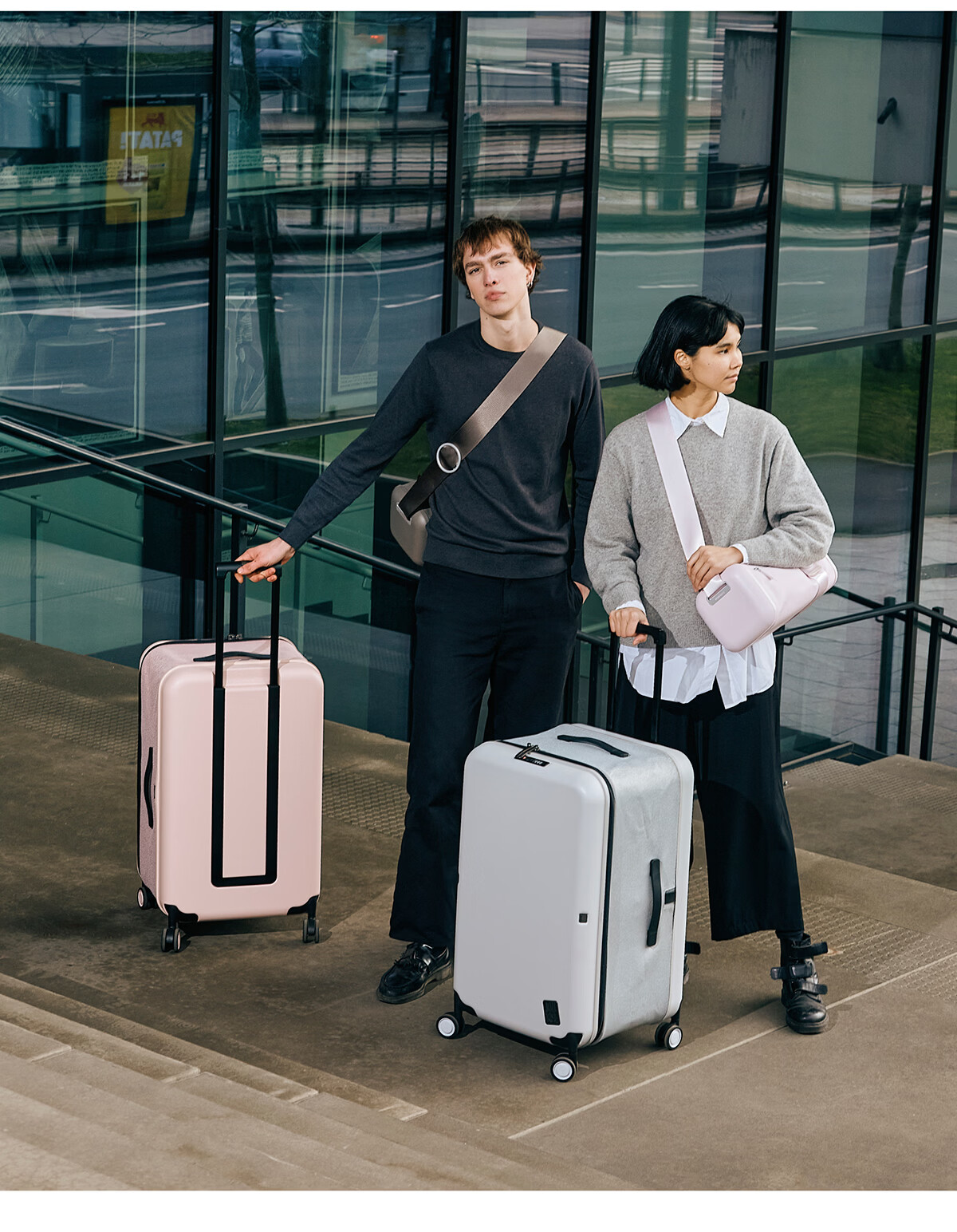 JOLLYING Ultra-Thin 11CM Foldable Carry-On Luggage Telescopic Trolley Suitcase for Men and Women Space-Saving Expandable Password Travel Bag 15