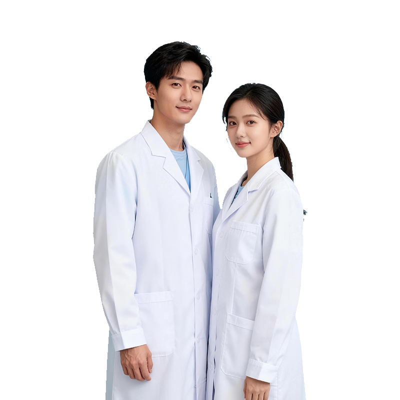 Shunzao White Lab Coat, Long Sleeve, XL, for Laboratory Workshop, Unisex Workwear, Dust-Proof Work Uniform