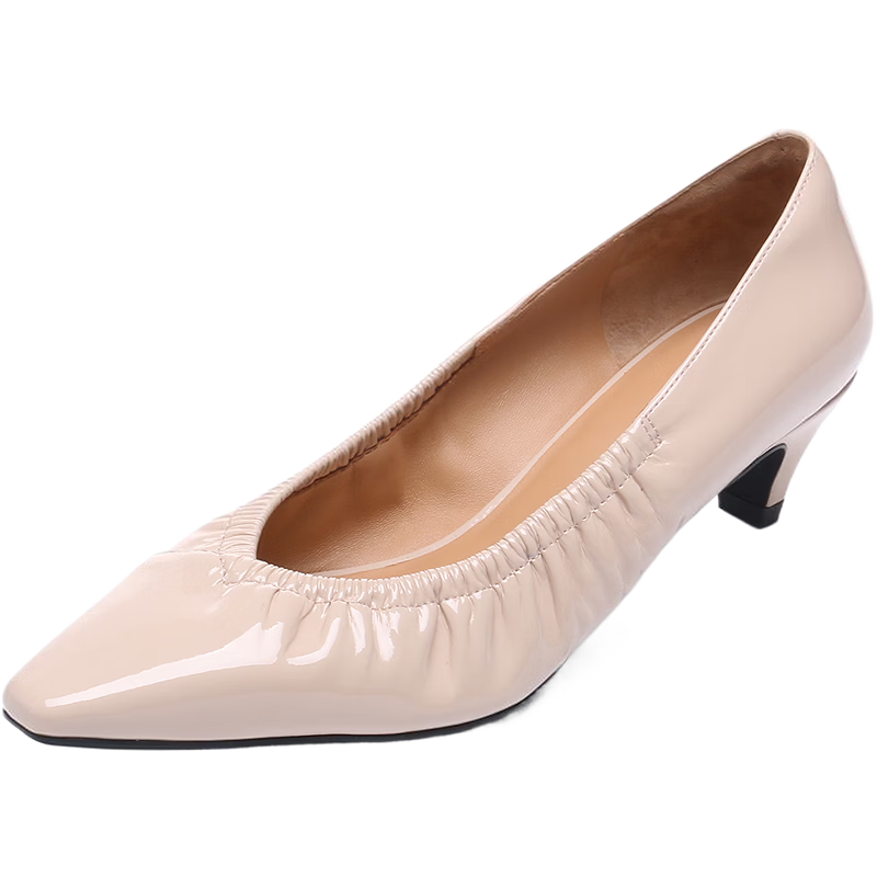 Le Saunda 26 New Style Queen Stride Pointed Toe French Style Elegant Commuter Lambskin Flats Women 7M47502 Ebony Black BKP35