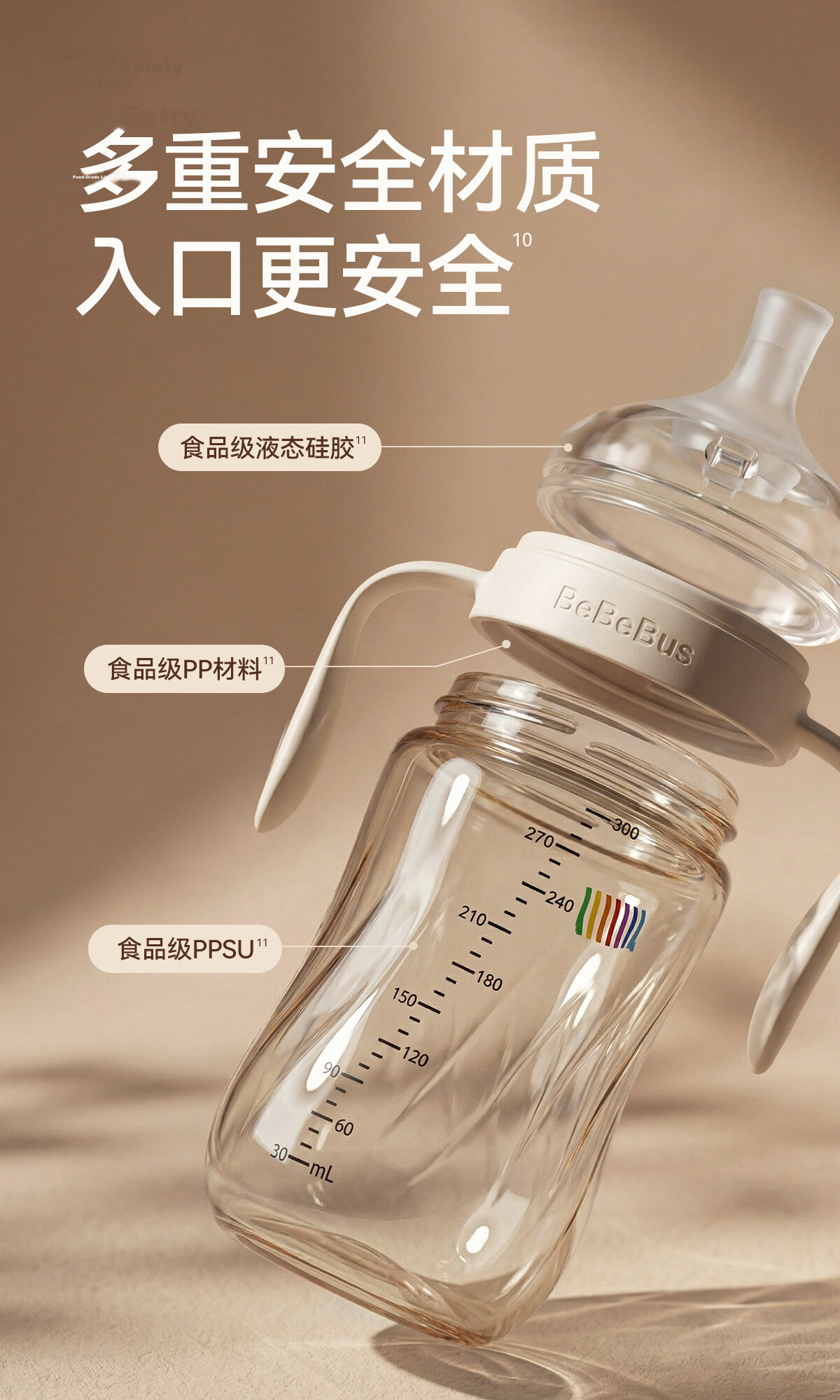 Bebebus Baby Training Cup for 7+ Months, Duckbill PPSU Anti-Choke Gravity Ball Straw Water Bottle, 300ml 14