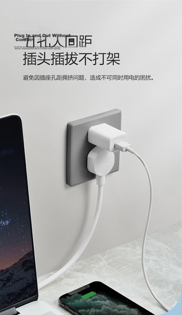 BULL G36 Series 10A Five-Hole Socket G36Z223 Starry Gray Flush Mount Switch Socket 13