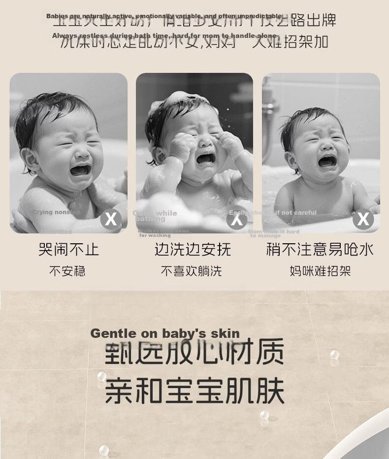 Dr. Ma Baby Bath Support Newborn Bath Frame Bath Bed Bathing Tool Baby Sit-Lie Bathtub Children's Shampoo Recliner 3