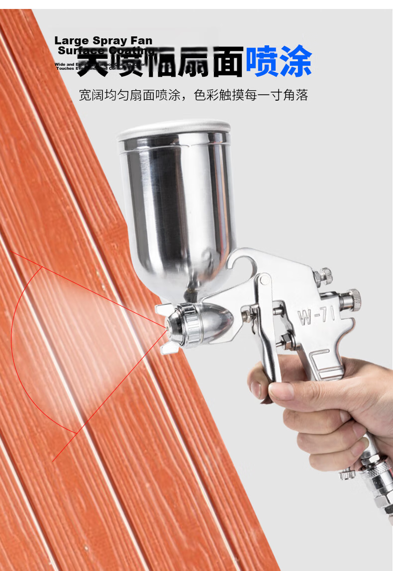 Junwen Spray Gun Pneumatic Paint Sprayer Automotive Coating Glue Spray Can 1.5/F75-750ml Lower Cup 3