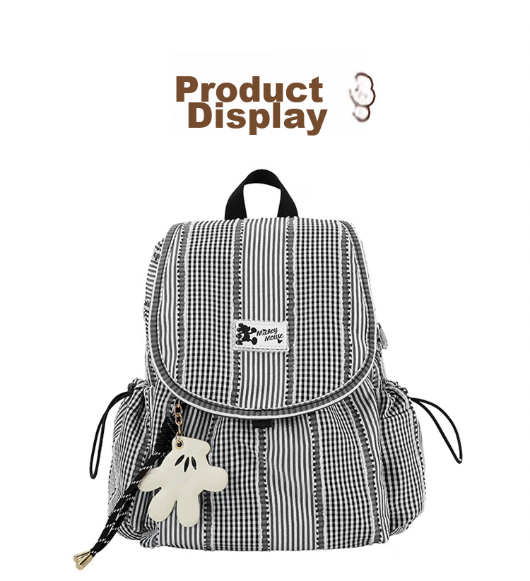 Disney Mickey Print Lightweight Canvas Backpack for Women Girls Birthday Gift 8