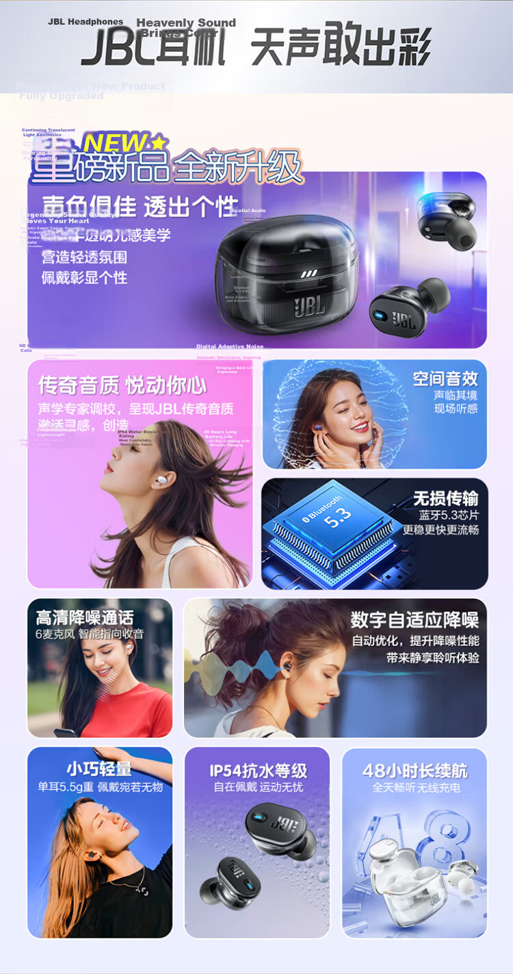 JBL TUNE BUDS 2 True Wireless Bluetooth Earbuds Active Noise Cancelling Sports Earphones Compatible with Android In-Ear Mic Gaming Earbuds Matte White 2