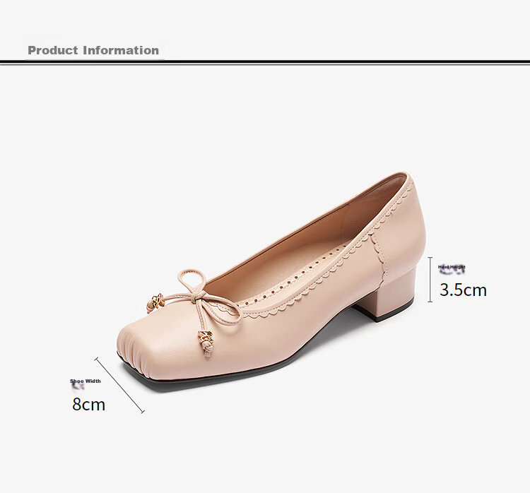 Laird & Sand Mall Style Commuter Chunky Heel Genuine Leather Ballet Pigmouth Women's Shoes 35702 Hepburn Black BKK 37 2