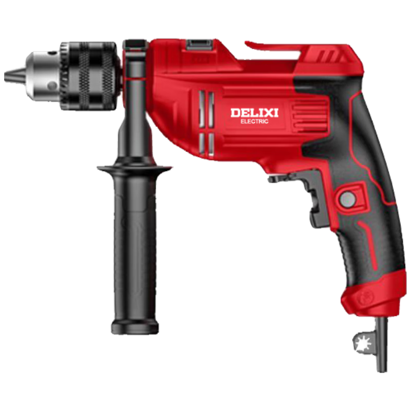 DELIXI Household 220V Impact Drill Small Multifunction Lightweight Impact Hammer Cordless Electric Tool Industrial Grade Hand Drill