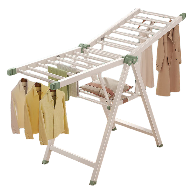 Gongxun Foldable Floor-Standing Clothes Drying Rack, Stable Windproof Multi-Layer Indoor Balcony Quilt Hanger