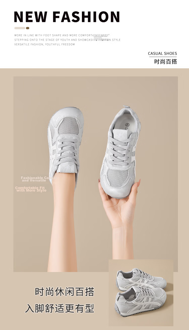 La Chapelle Women's Summer Lightweight Breathable Mesh Trainer Sneakers Casual Sports Shoes 1072 Moonlight Silver Size 40 2