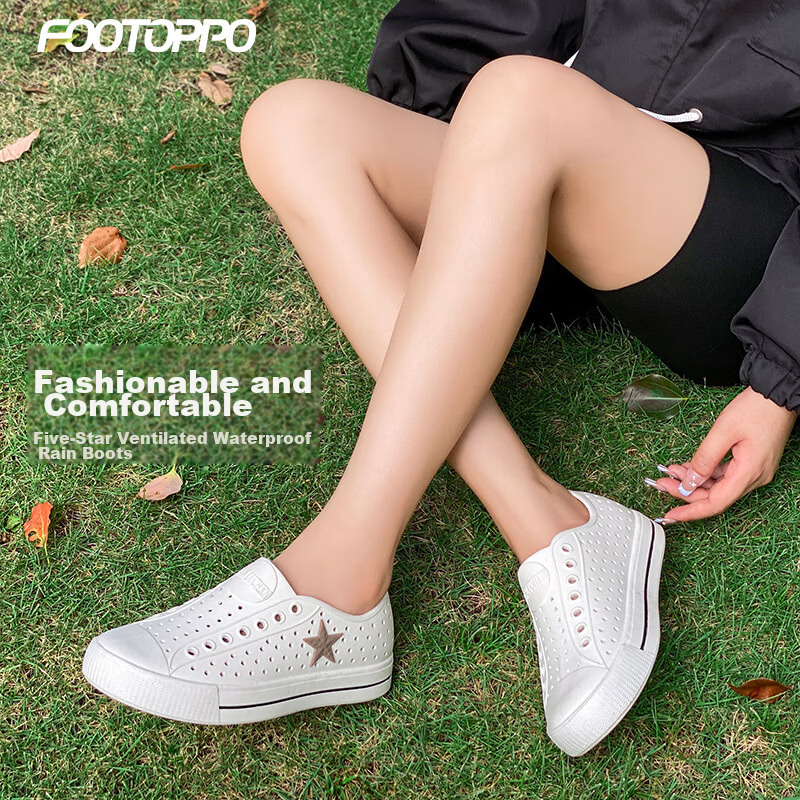 FOOTOPPO Women's Clog Water Shoes Shallow Waterproof Rain Shoes Fashion Breathable Beach Sandals Soft Sole Non-Slip Creek Shoes