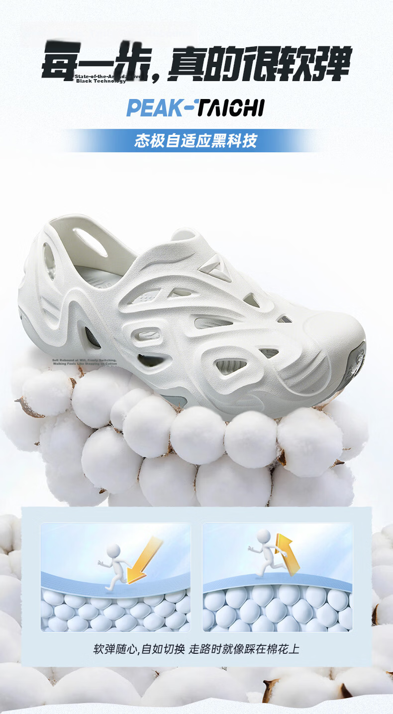 PEAK Taiji Qu Lang Hollow Men's Summer New Breathable Lightweight Soft Sole Sports Sandals DL2621171 4