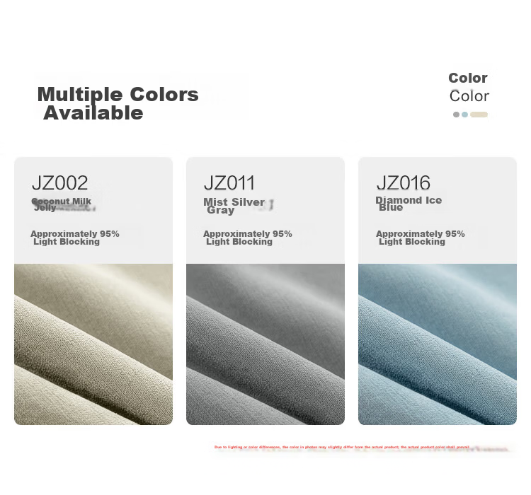 JD Jingzao Double-Sided Chenille Curtain Blackout Hook-On Bedroom Sunshade Heat Insulation Smoke Silver Gray 2m Width x 2.5m Height 1 Piece 10