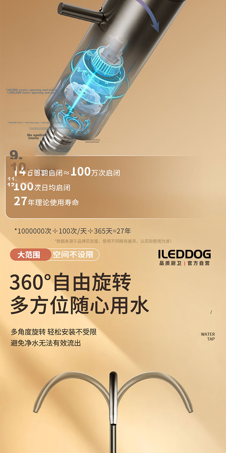 ILeddog Seiko 304 Stainless Steel Water Purifier Faucet Household 2-Point Kitchen Water Filter Direct Drinking Machine 10