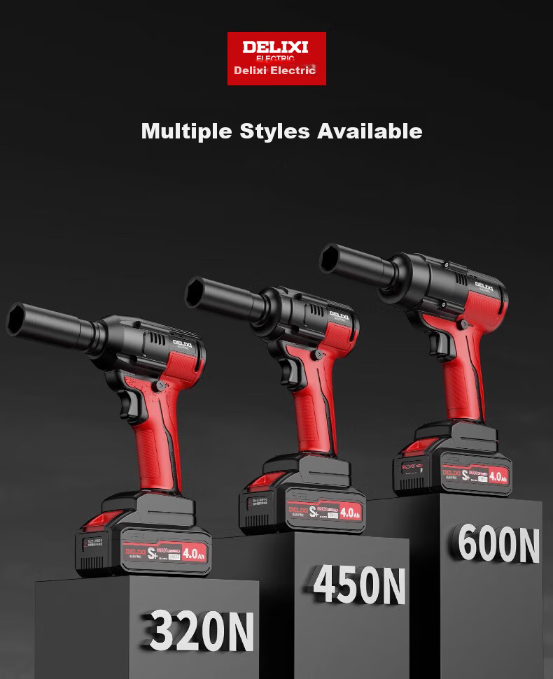 DELIXI Electric Brushless Impact Wrench High Torque Lithium Battery Electric Auto Repair Wrench Air Gun 11