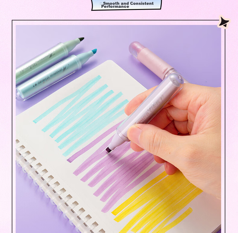 M&G Stackable Color Highlighter Pen Student Marker 4 Colors APMV09F2 Watercolor Pen Gift 14
