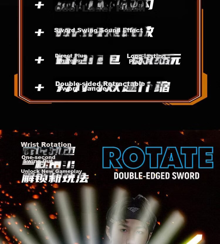 MAILE KID Dual Insert Double-Blade Glowing Red and Blue Lightsaber Interstellar Battle Retractable Sword Toy for Boys Kids Birthday Gift 9