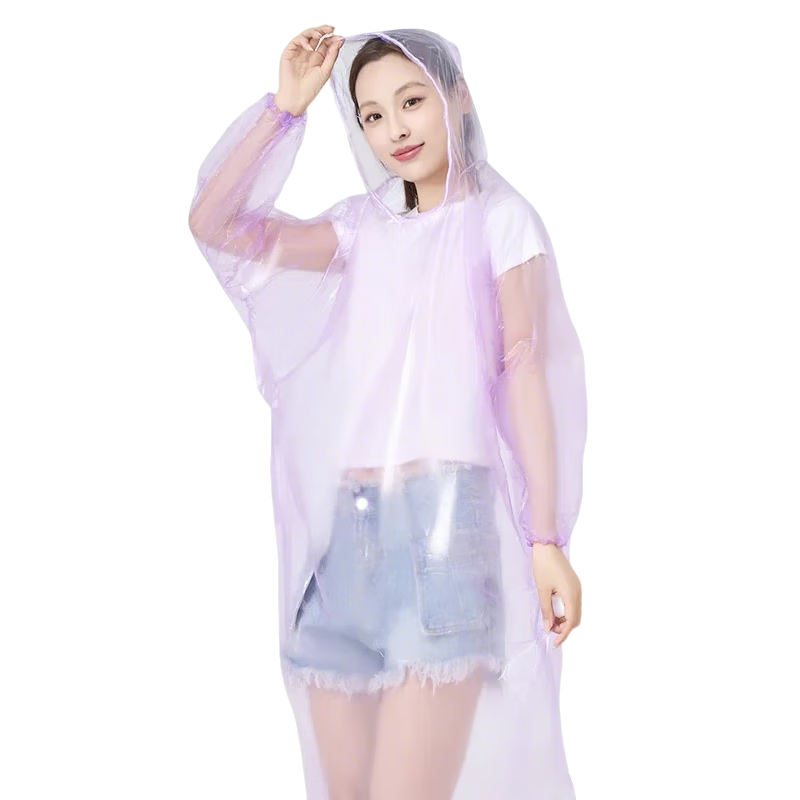 BWNK Disposable Thickened Portable Card Raincoat Long Anti-Storm Adult Outdoor Rain Poncho [5-Pack] Colorful Card Raincoat