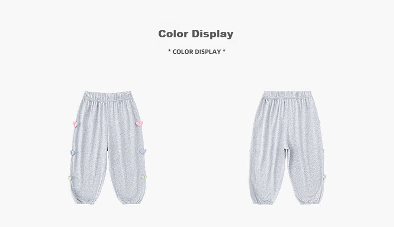 Dudu Kids 100% Cotton Girls' Mosquito-Repellent Pants Summer Lightweight Children's Casual Pants Light Gray Size 100 7