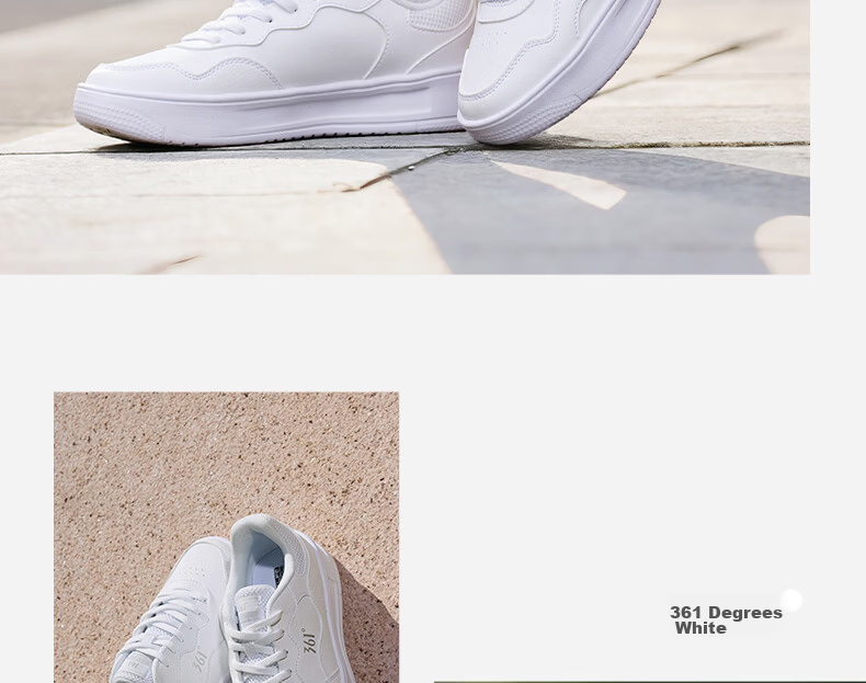 361° Women's Sports Shoes Summer Thin White Shoes Thick Sole Casual Sneakers 682616604F-3 25