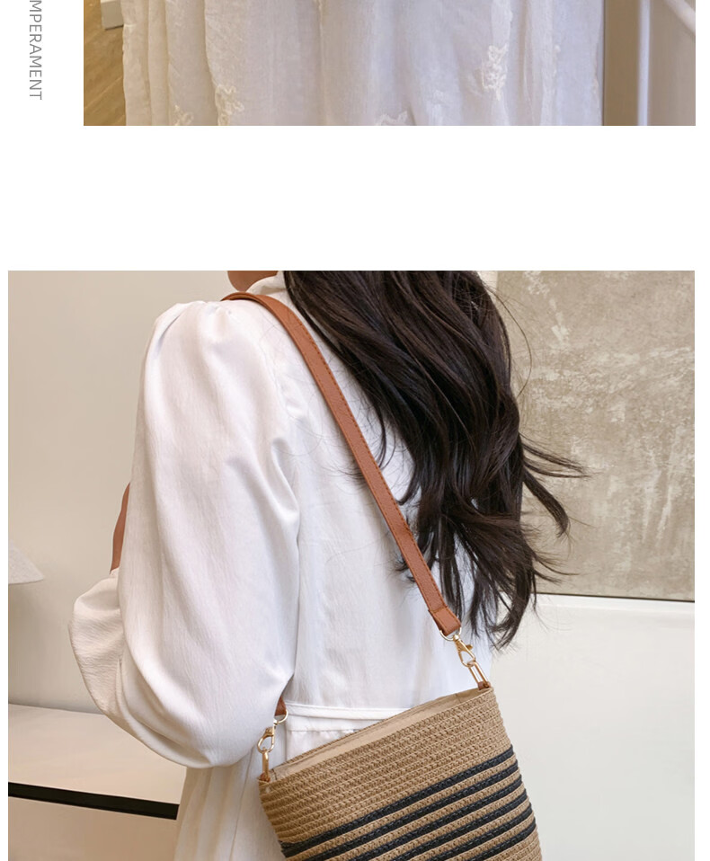 Love Sea Woven Crossbody Bag for Women Straw Bucket Beach Bag Birthday Gift for Girlfriend Wife Premium Feel 13