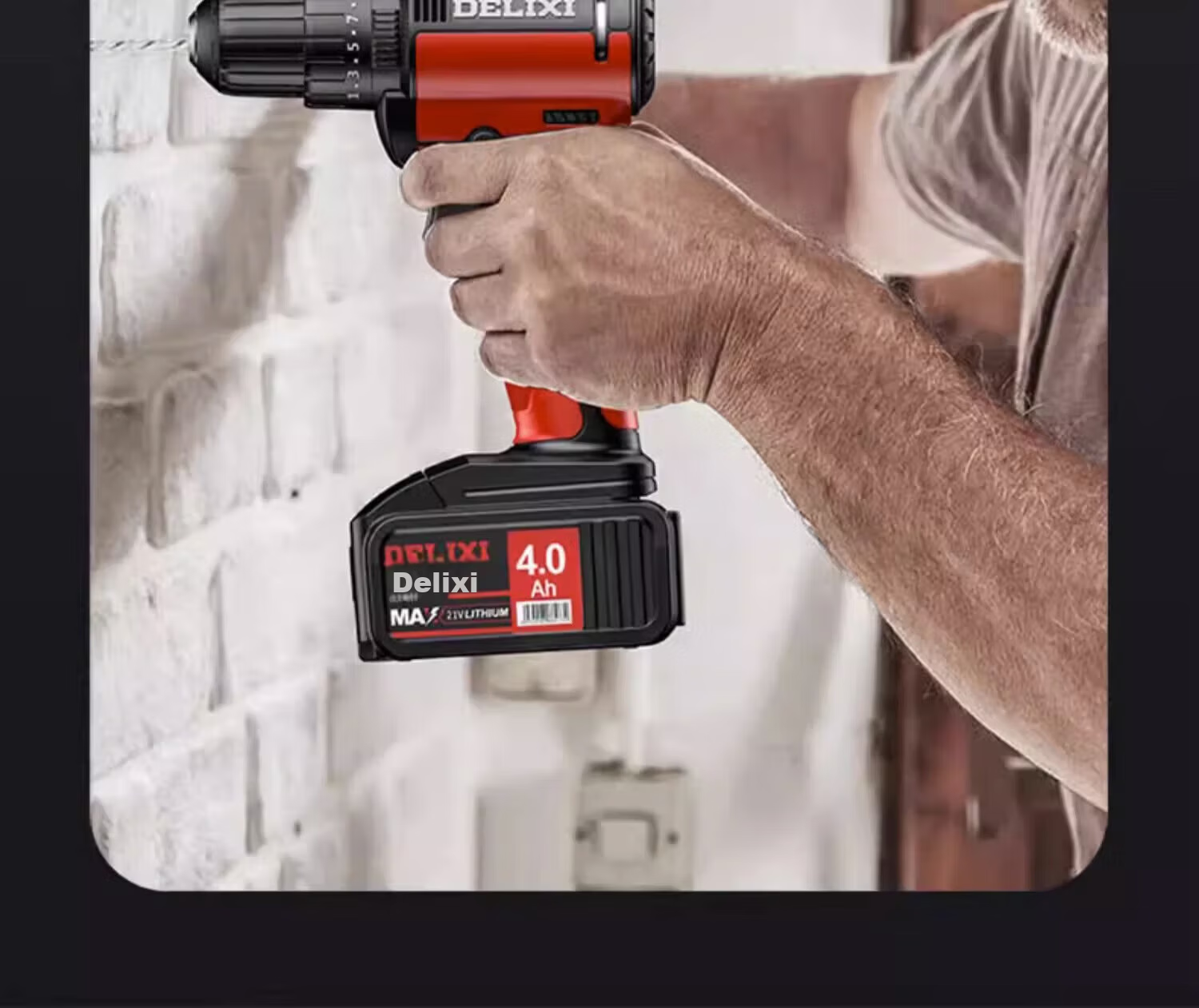 Delixi Electric 16.8V Brushless Cordless Lithium Battery Hand Drill Electric Screwdriver Tool Kit 34