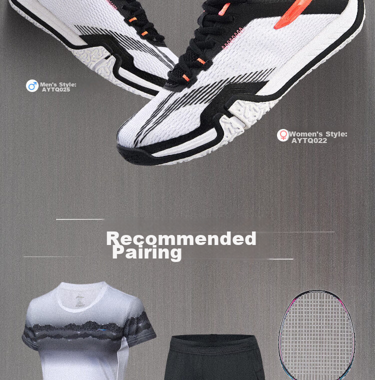 LI-NING Women's Badminton Shoes Ground-Flying Casual Comfortable Training Competition Shoes 6