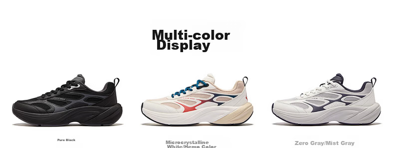 ERKE Men's Sports Shoes Leather Mesh Breathable New Casual Thick Sole Dad Shoes Fengxiwu 3.0 22