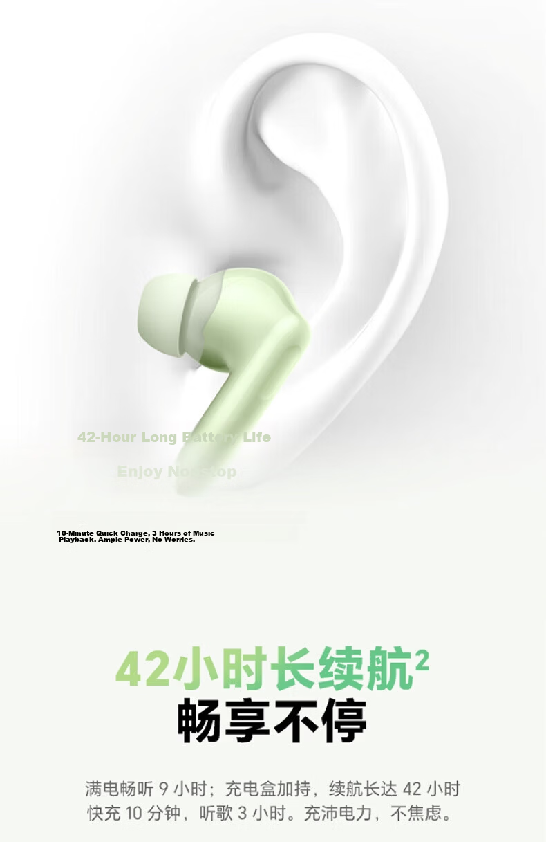 HONOR Earbuds A Pro Wireless Bluetooth Earphones White In-Ear Deep Noise Cancelling High-Quality Sound Sports Music Gaming Compatible with Apple Huawei Includes 1m 6A Data Cable 6