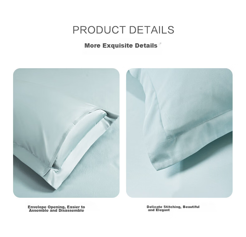 FUANNA Pure Cotton Pillowcase 140s Double Yarn Long-Staple Cotton Class A Satin Pillowcase Set 48x74cm 10