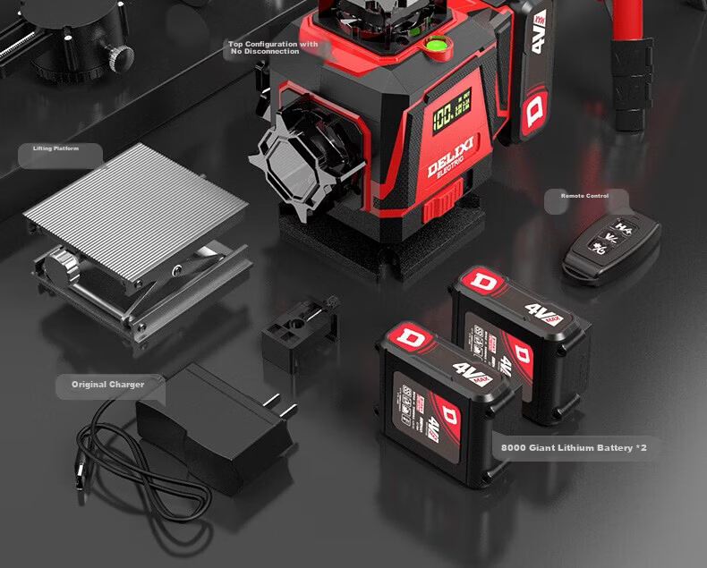 DELIXI ELECTRIC Green Light 2-Line Infrared Level High Precision Strong Light Fine Line Auto Leveling Laser for Outdoor Construction 31