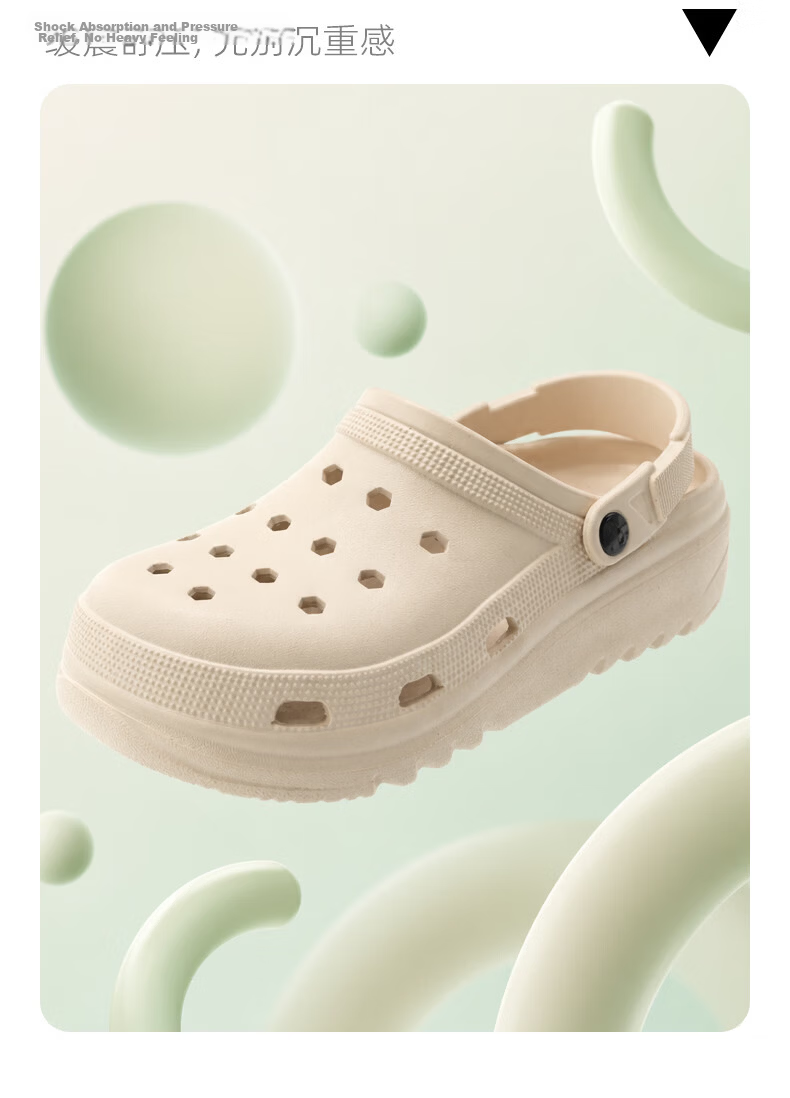 Limi Unisex Ventilated Slip-On Sandals Non-Slip Outdoor Open-Toe Beach Shoes Off-White Size 36-37 7