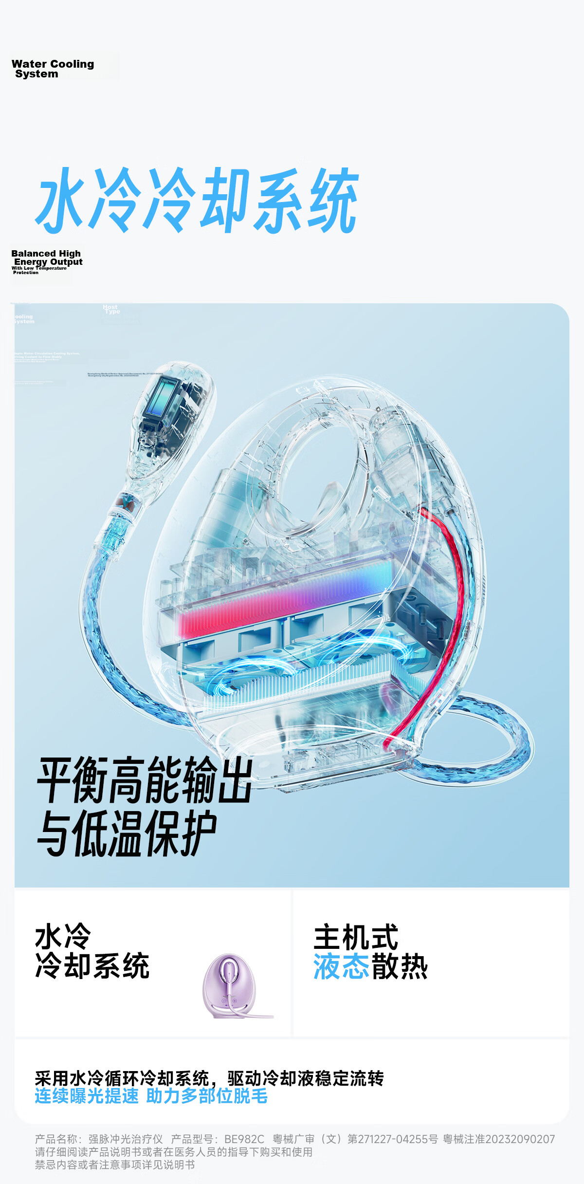 Beautigo Meilide Water-Cooled High-Speed Hair Removal Device Sapphire Glide High Energy Ice Point Home Full Body Private Area Hair Removal Men Gift Birthday Valentine's Day Gift for Girlfriend 5