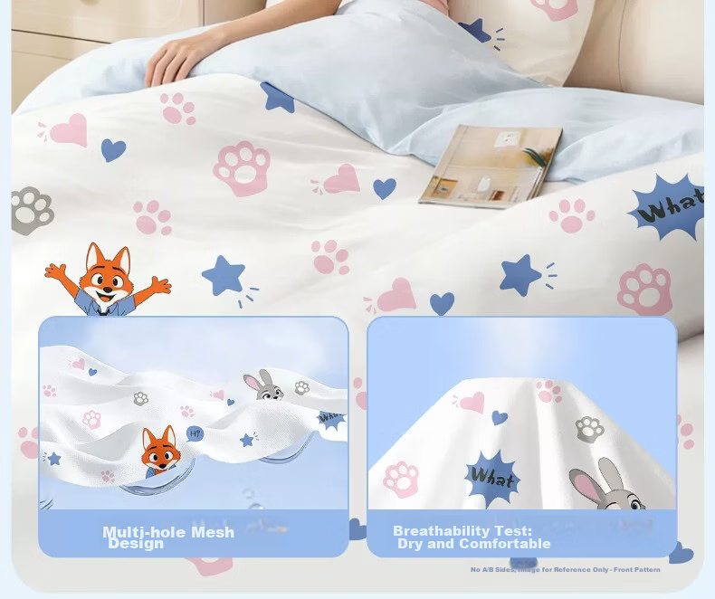 Liomirror Disposable Bedding Set 3-Piece Thickened Hotel Bed Sheet Pillowcase Portable Animal City 3-Piece Set 13