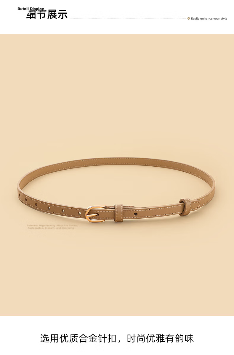 Viney Women's Genuine Leather Pin Buckle Belt Simple Versatile Casual Fashion Waistband Luxury Birthday Gift 9