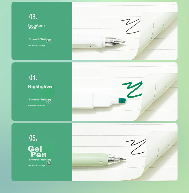 M&G A5 64-Sheet Plastic Cover Notebook Set of 4 JA-803-ZZ Student Exam Diary Error Correction Notebook 10