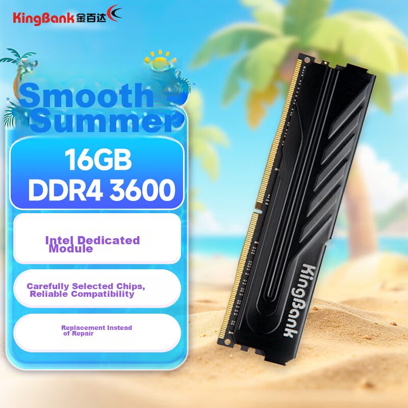 KINGBANK 16GB DDR4 3600 Desktop RAM Intel Exclusive Black Knight