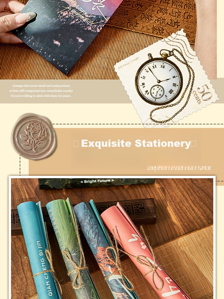 Jinzhi Scenic Notebook Set Gift Box High-Value Inspirational Girl Diary Elementary Student Journal Planner Graduation Gift for Whole Class Teacher Reward Souvenir 11