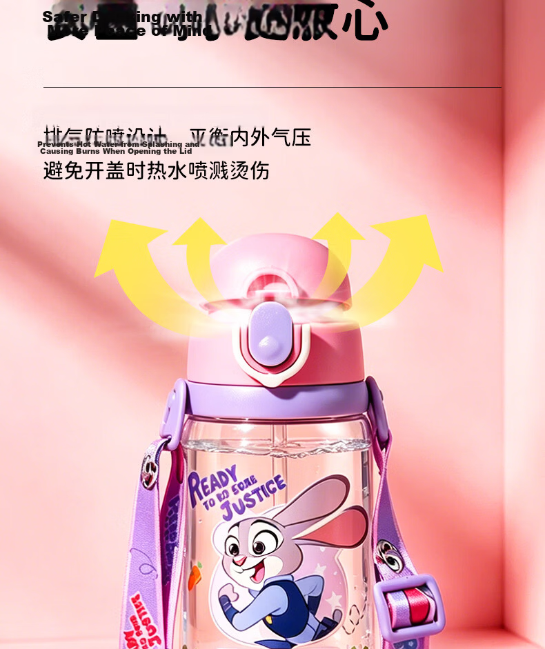 Disney Kids Water Bottle Direct Drinking Anti-Drop School Use Primary Student Kindergarten Water Cup Summer Straw Cup 520ML Minnie 8