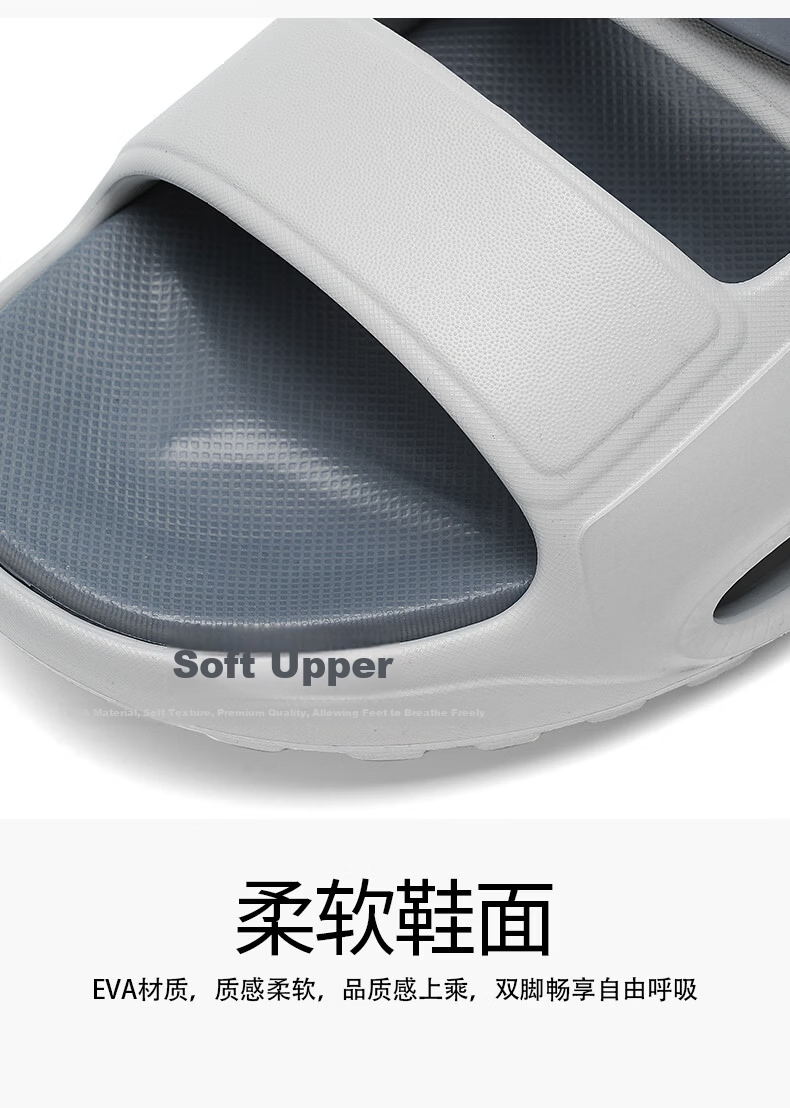 XTEP Men's Outdoor Sports Sandals Summer New Beach Slippers A012 Black Gray Size 38-39 6
