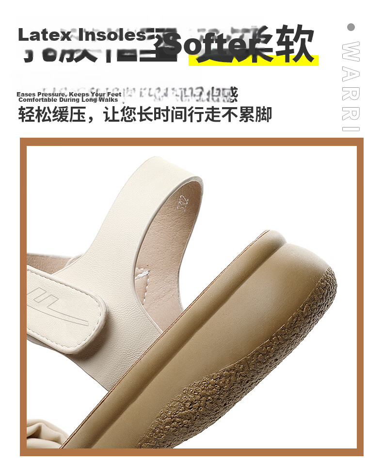 Warrior Mom Sandals New 2026 Fashion Wedge Mid-Aged Soft Sole Pregnant Women Thick Mid-Heel Women's Shoes 0842 Beige Size 37 8