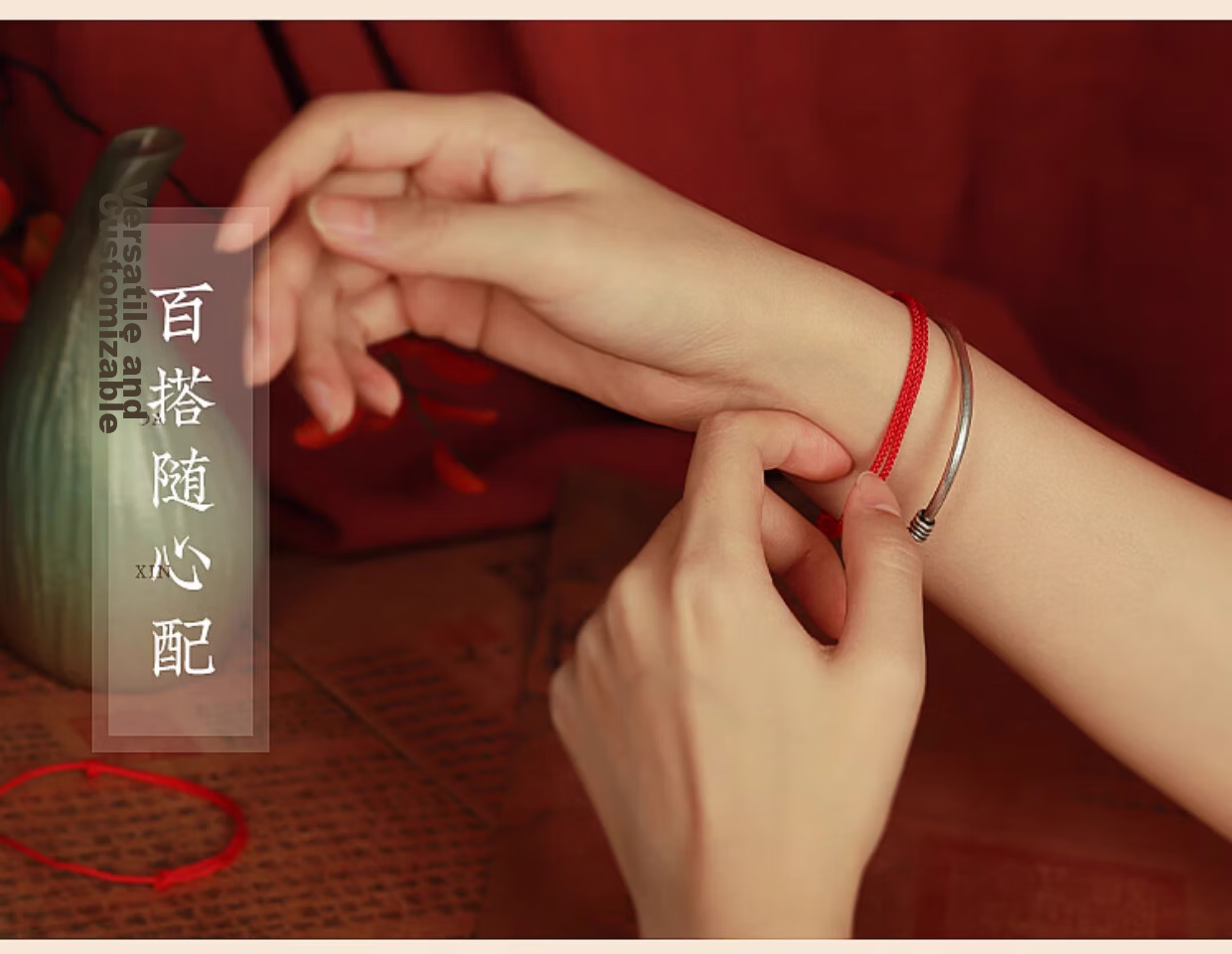 Zhuishi Chinese Style Red Thread Braided Bracelet Anklet for Children Women Couples Dragon Boat Festival Gift 2