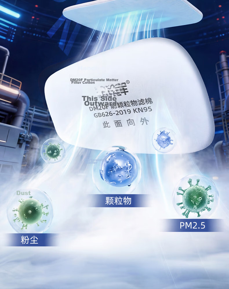 Henghui Gas Mask Respirator with Activated Carbon Filter for Organic Gases Industrial Chemical Grinding Renovation Spray Protective Face Mask Gas Mask Filter Cotton 8